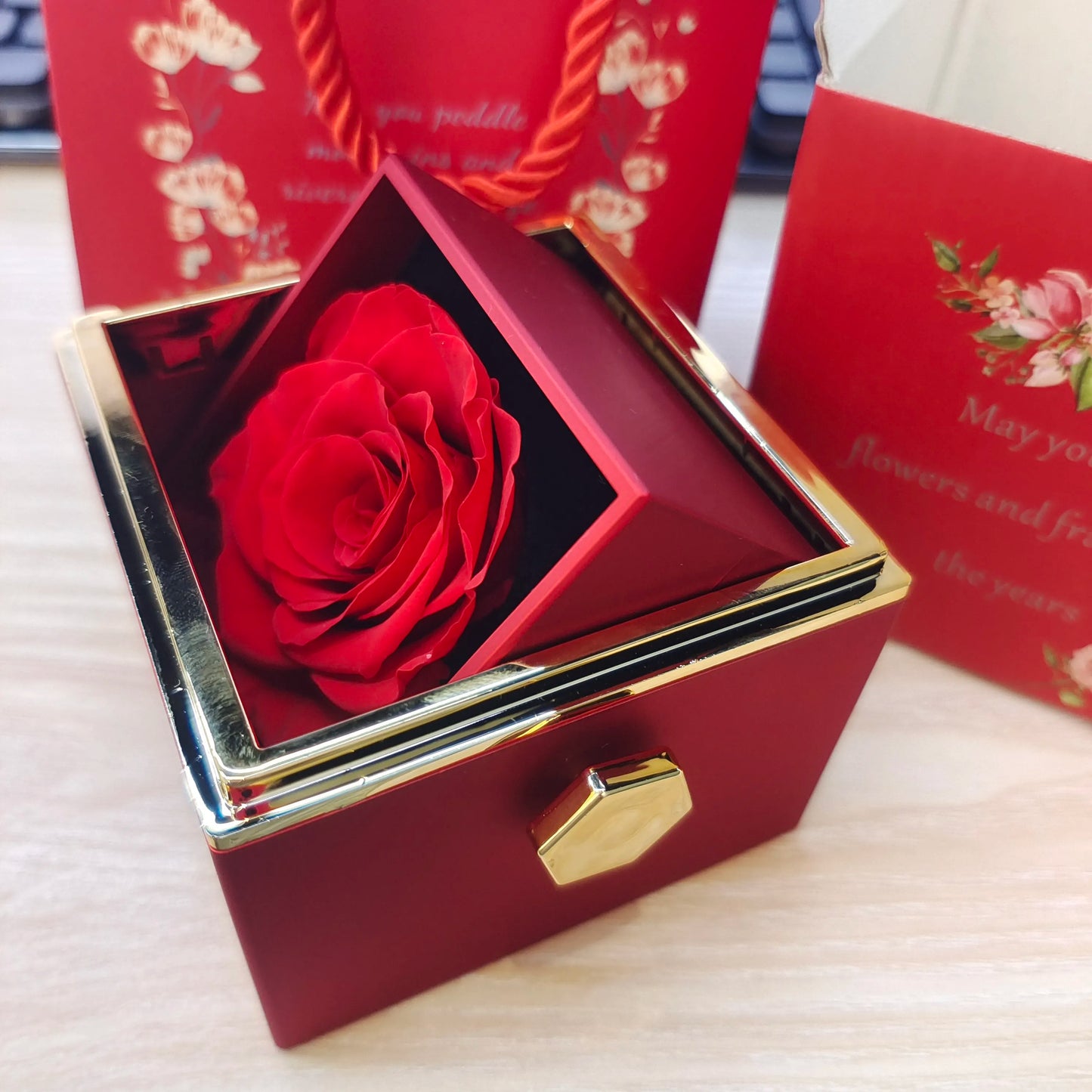 Eternal Rose Box + Custom Hearts Necklace