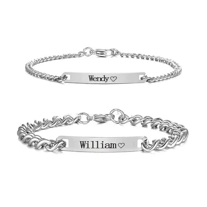 Custom Engraved Bracelet Set