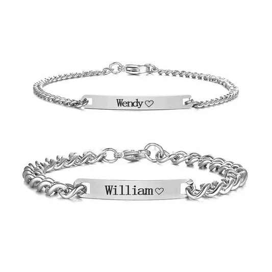 Custom Engraved Bracelet Set