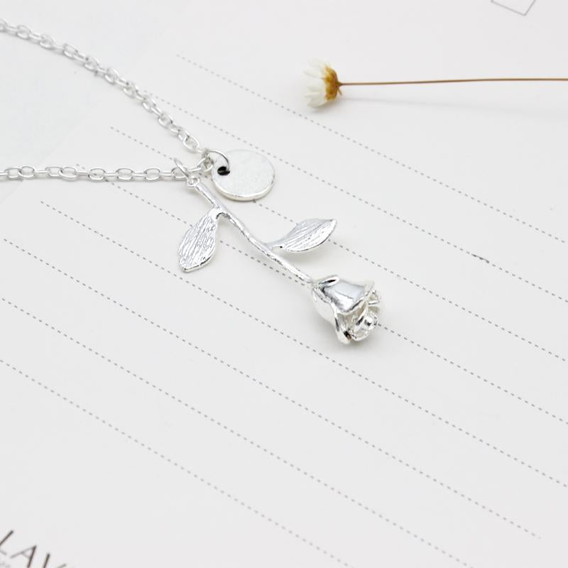 Initial Rose Necklace