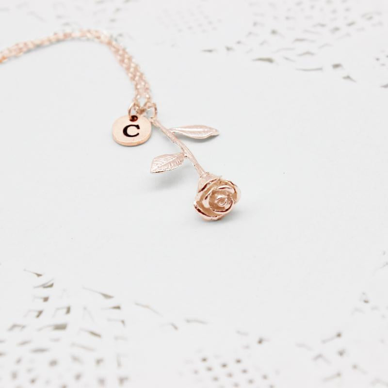 Initial Rose Necklace