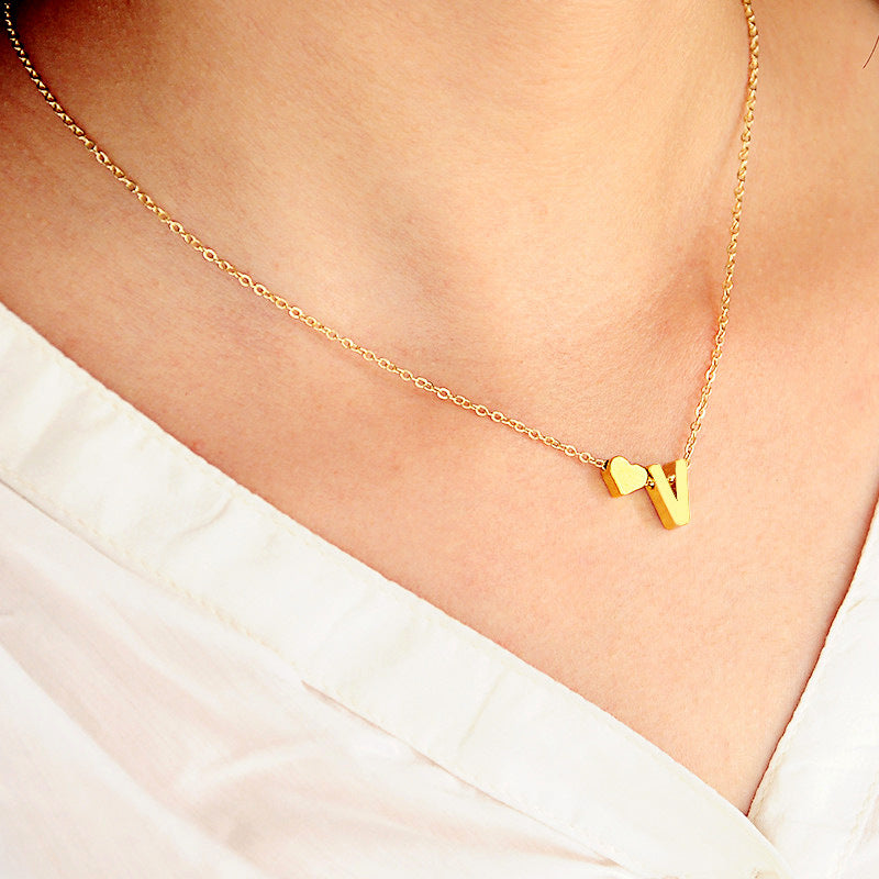 Personalized Initial Heart Necklace
