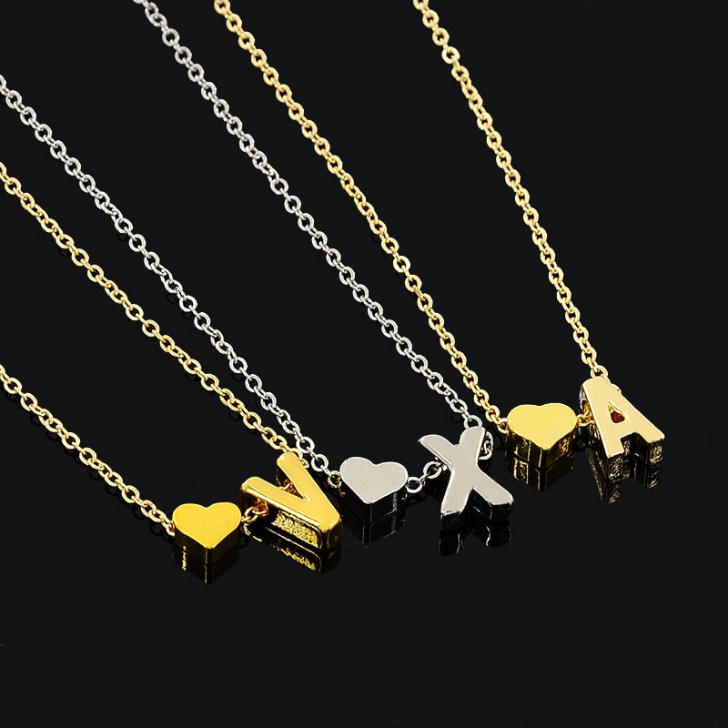 Personalized Initial Heart Necklace