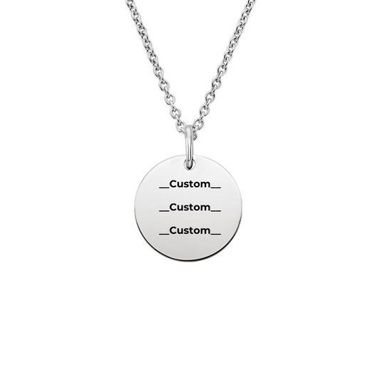 Custom Text Circle Necklace