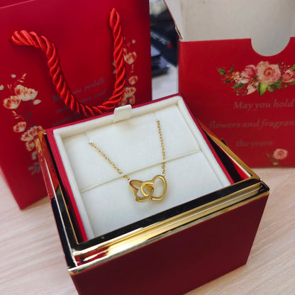 Eternal Rose Box + Custom Hearts Necklace