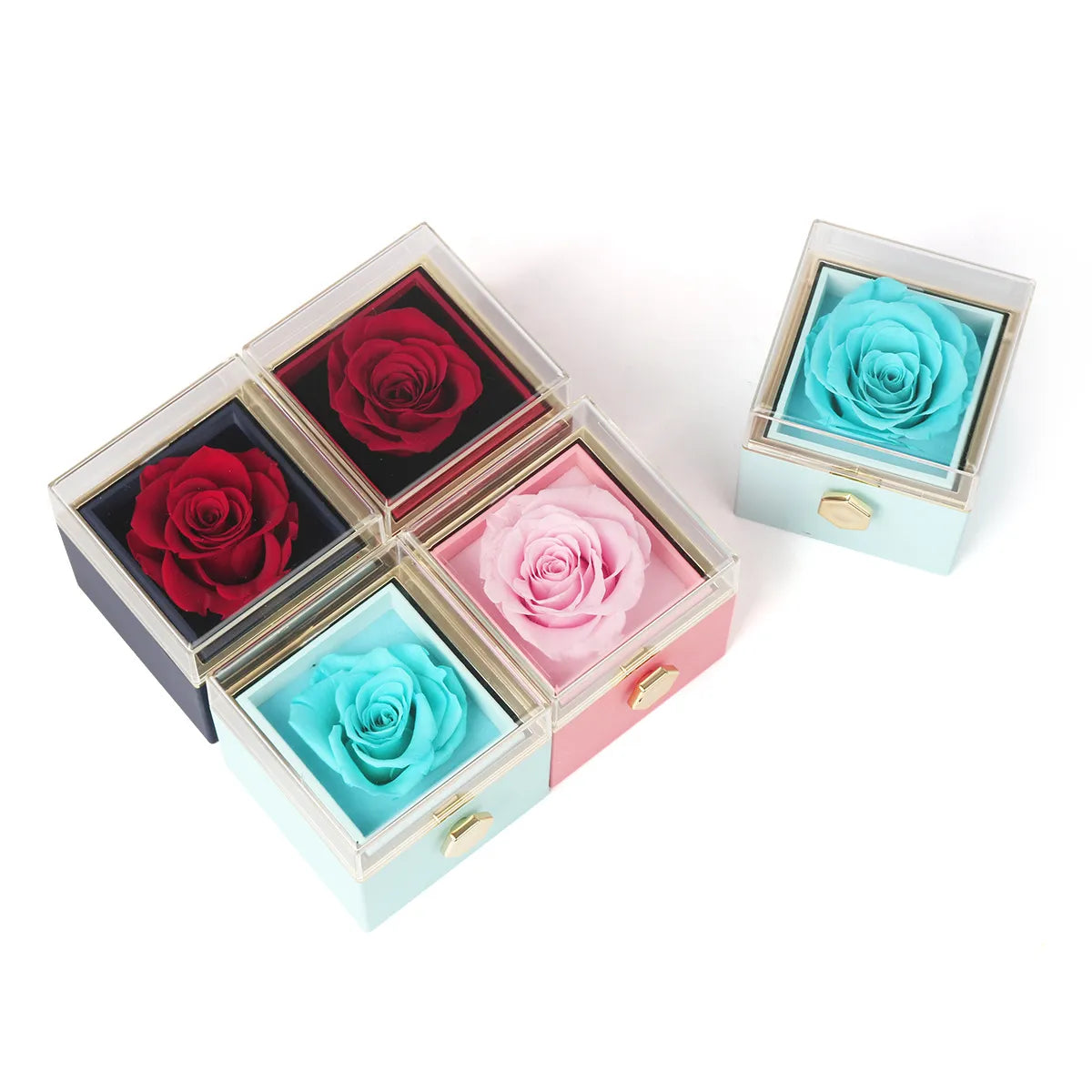 Eternal Rose Box + Custom Hearts Necklace