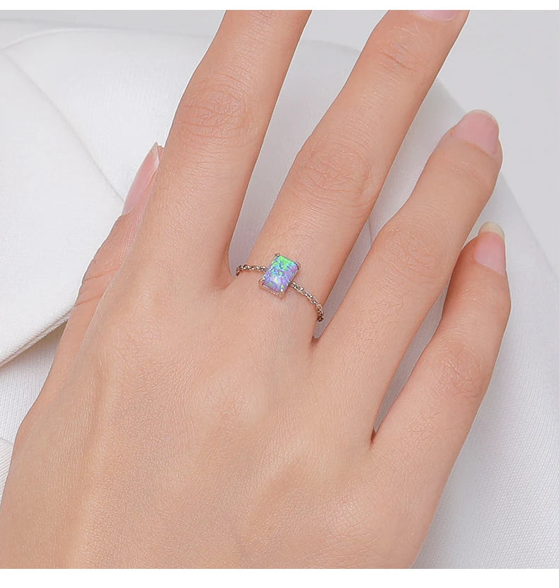 Opal Adjustable Chain Rings (925s)