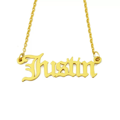 Old English Name Necklace