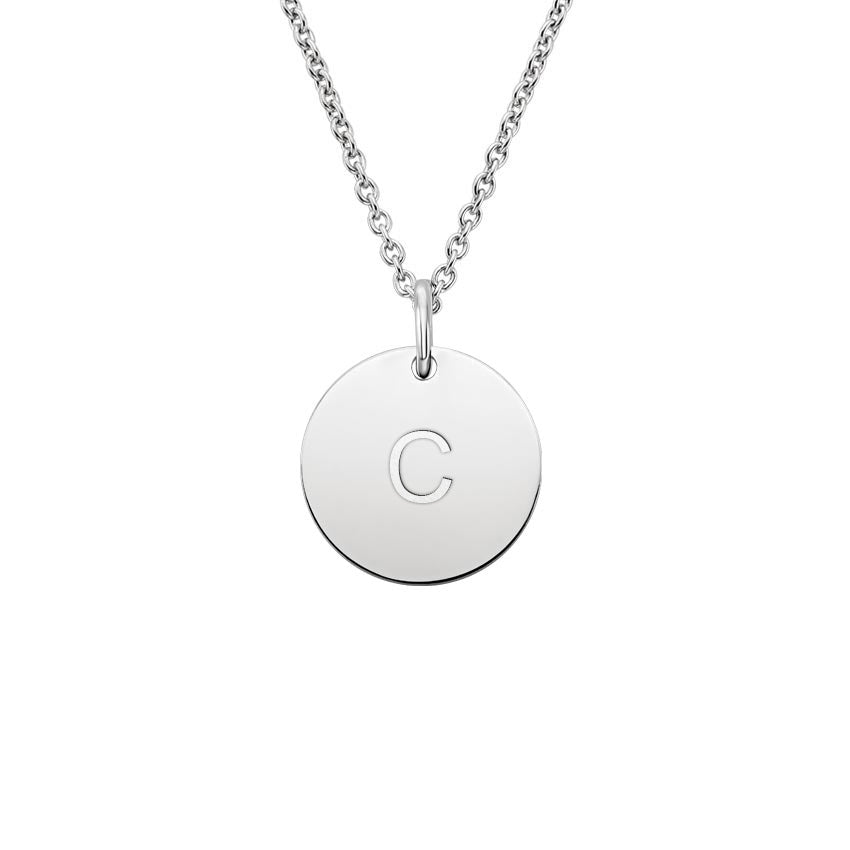 Stamped Initial Circle Necklace