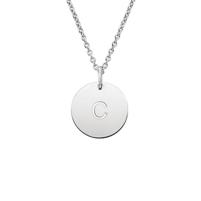 Stamped Initial Circle Necklace