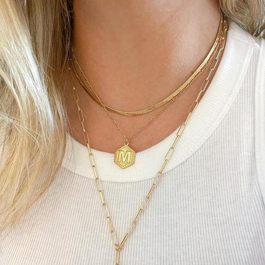 Personalized Initial Hexagon Necklace