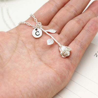Initial Rose Necklace